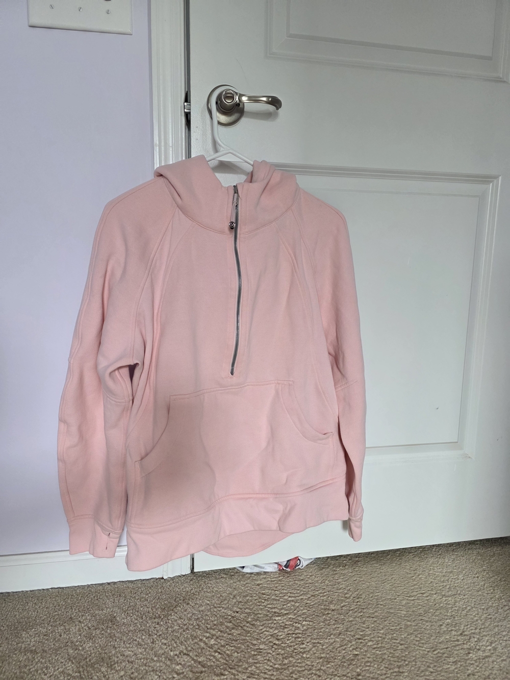 Lululemom Scuba Light Pink Half-Zip M/L Long EUC